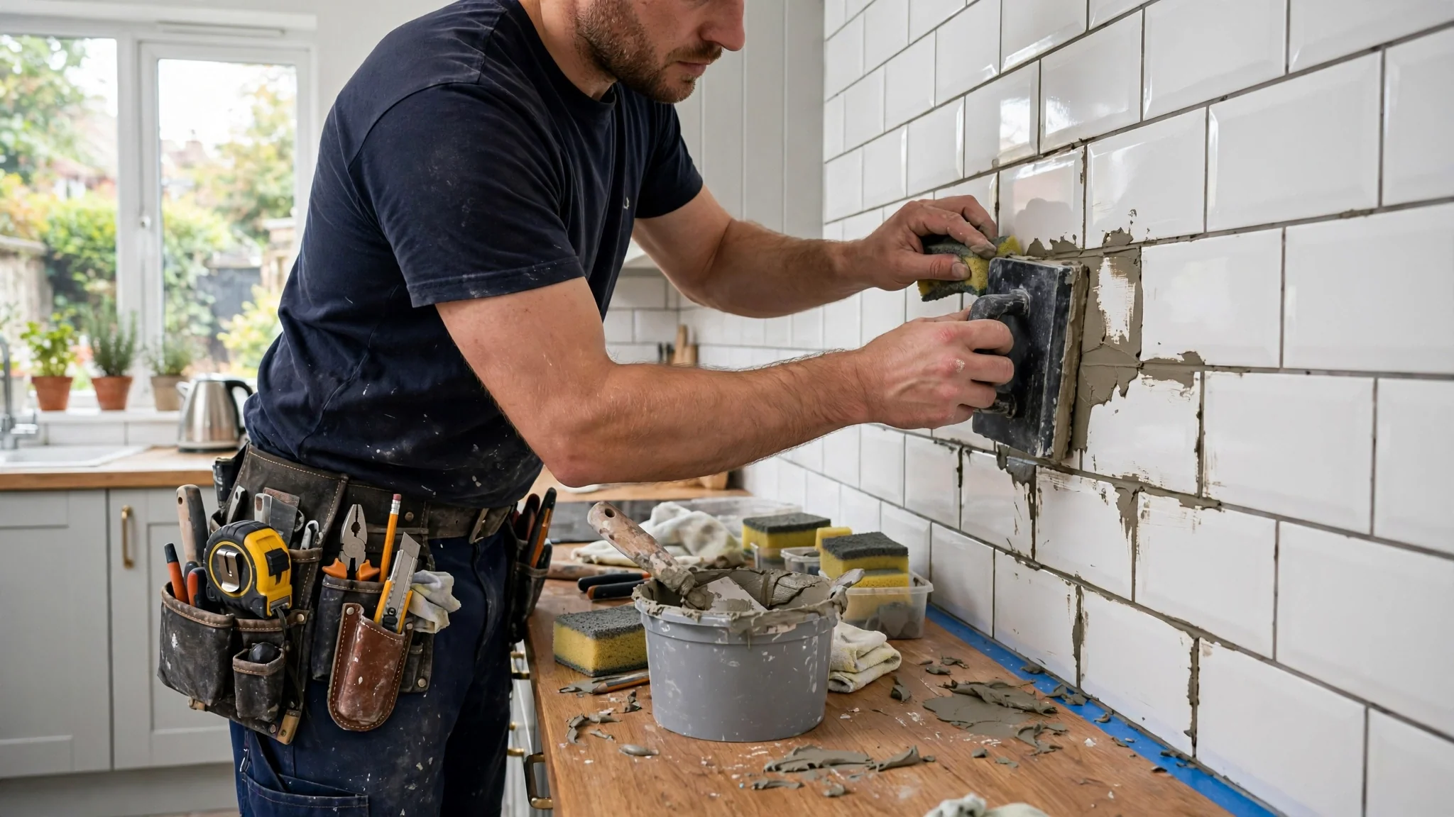 Tiling and grouting splashback service