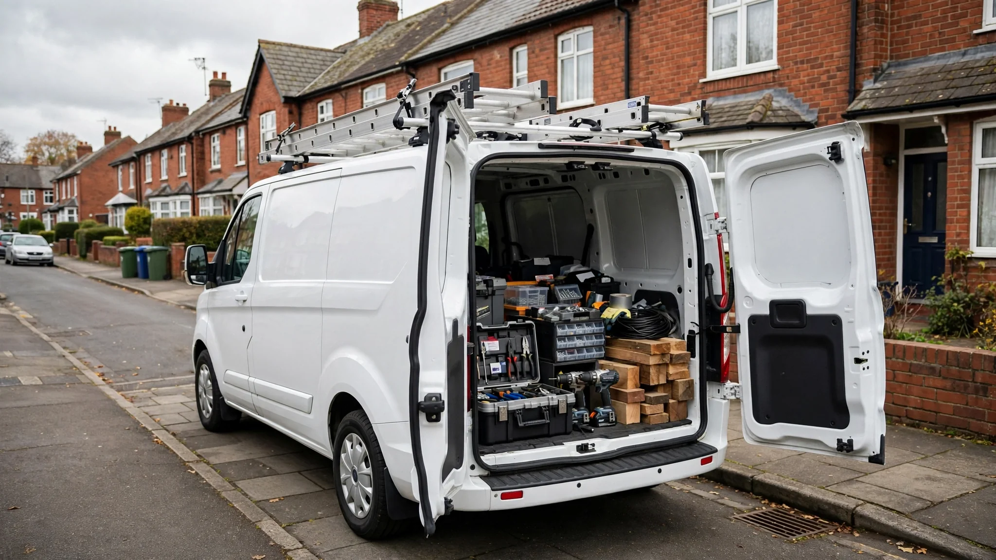 Andy Man white handyman van fully kitted in Stoke-on-Trent